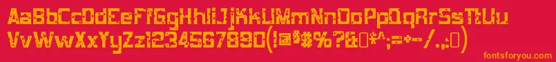 mob concrete Font – Orange Fonts on Red Background