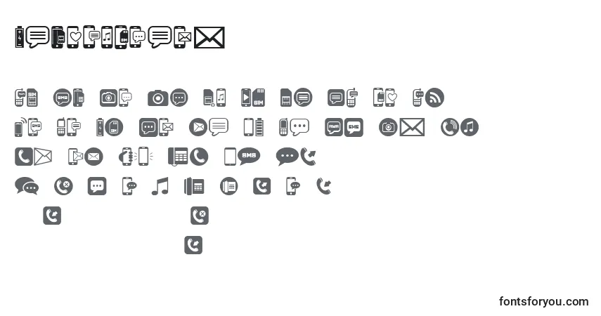 Schriftart MobileIcons – Alphabet, Zahlen, spezielle Symbole