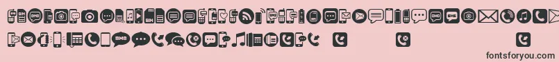 MobileIcons Font – Black Fonts on Pink Background