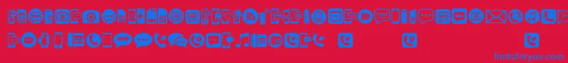 Czcionka MobileIcons – niebieskie czcionki na czerwonym tle