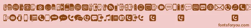 MobileIcons Font – Brown Fonts on Pink Background