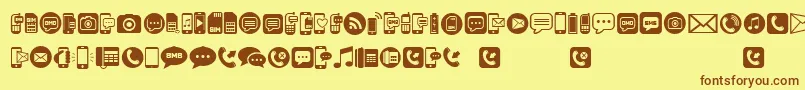 MobileIcons Font – Brown Fonts on Yellow Background