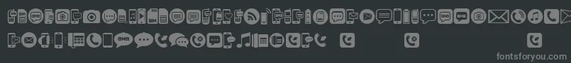 フォントMobileIcons – 黒い背景に灰色の文字