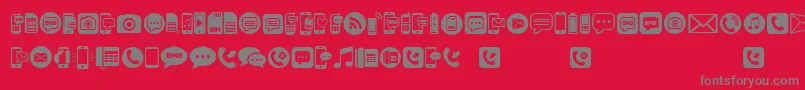 MobileIcons Font – Gray Fonts on Red Background