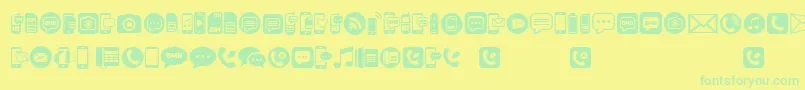 MobileIcons Font – Green Fonts on Yellow Background