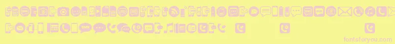 Police MobileIcons – polices roses sur fond jaune