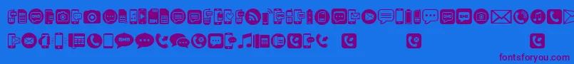 MobileIcons Font – Purple Fonts on Blue Background