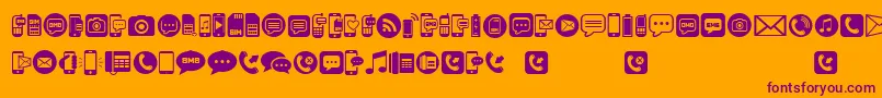 MobileIcons Font – Purple Fonts on Orange Background