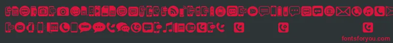 Police MobileIcons – polices rouges sur fond noir