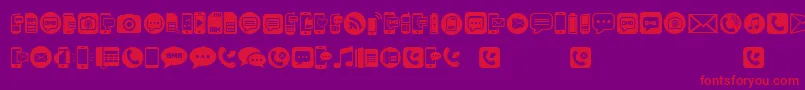 MobileIcons Font – Red Fonts on Purple Background