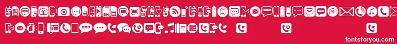 MobileIcons Font – White Fonts on Red Background