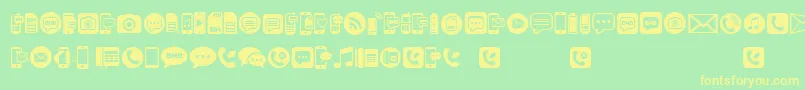 フォントMobileIcons – 黄色の文字が緑の背景にあります
