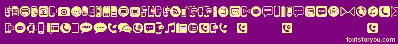 MobileIcons Font – Yellow Fonts on Purple Background