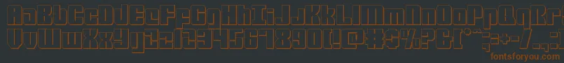mobileinfantry3d-Schriftart – Braune Schriften auf schwarzem Hintergrund