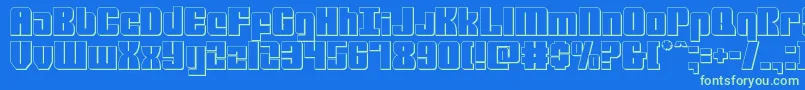 mobileinfantry3d Font – Green Fonts on Blue Background