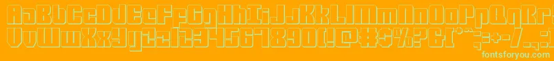 mobileinfantry3d Font – Green Fonts on Orange Background