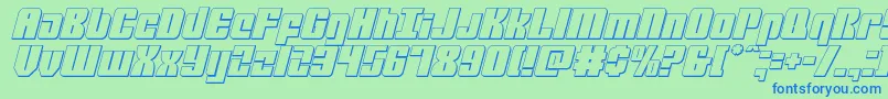 mobileinfantry3dital Font – Blue Fonts on Green Background