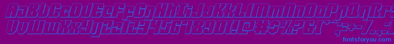 mobileinfantry3dital Font – Blue Fonts on Purple Background