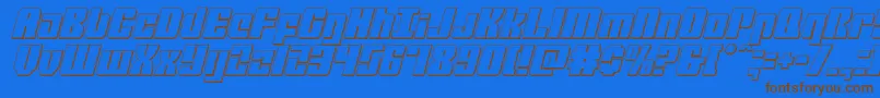 フォントmobileinfantry3dital – 茶色の文字が青い背景にあります。