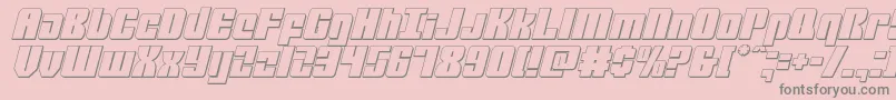 フォントmobileinfantry3dital – ピンクの背景に灰色の文字