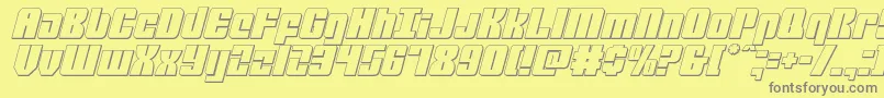 mobileinfantry3dital Font – Gray Fonts on Yellow Background