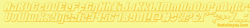 Fonte mobileinfantry3dital – fontes laranjas em um fundo amarelo