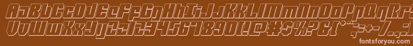 mobileinfantry3dital-Schriftart – Rosa Schriften auf braunem Hintergrund