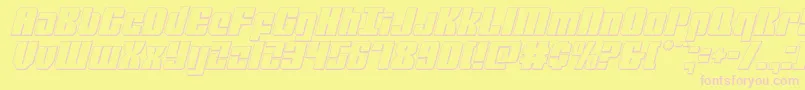 Шрифт mobileinfantry3dital – розовые шрифты на жёлтом фоне