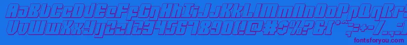 フォントmobileinfantry3dital – 紫色のフォント、青い背景