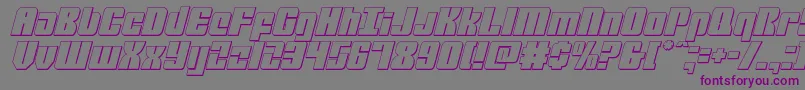 フォントmobileinfantry3dital – 紫色のフォント、灰色の背景