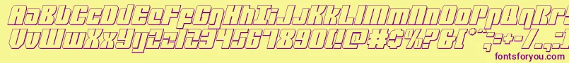 mobileinfantry3dital Font – Purple Fonts on Yellow Background