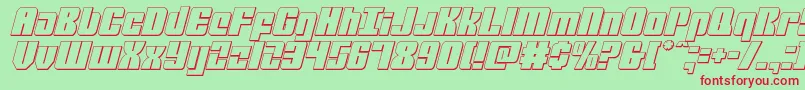 mobileinfantry3dital Font – Red Fonts on Green Background