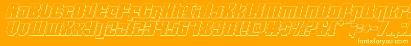 mobileinfantry3dital Font – Yellow Fonts on Orange Background
