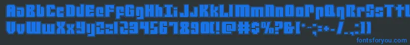 mobileinfantryacad Font – Blue Fonts on Black Background