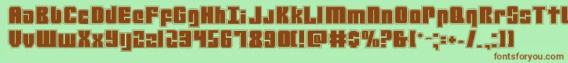 mobileinfantryacad Font – Brown Fonts on Green Background