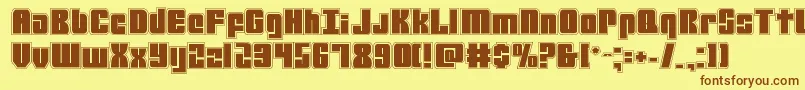 mobileinfantryacad Font – Brown Fonts on Yellow Background