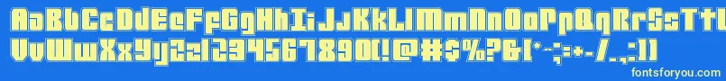 mobileinfantryacad Font – Yellow Fonts on Blue Background