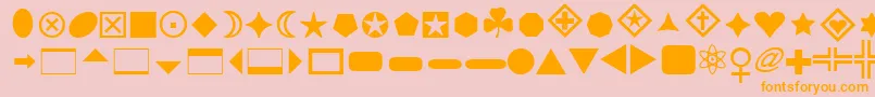 FTBs-Schriftart – Orangefarbene Schriften auf rosa Hintergrund
