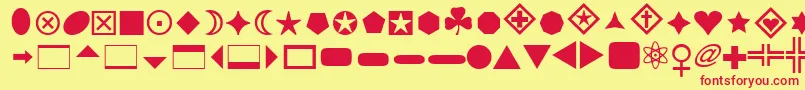 フォントFTBs – 赤い文字の黄色い背景