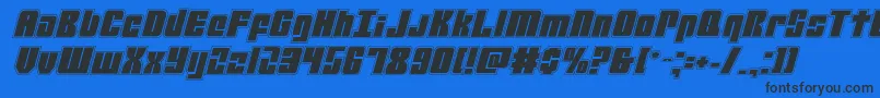 mobileinfantryacadital Font – Black Fonts on Blue Background