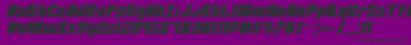 フォントmobileinfantryacadital – 紫の背景に黒い文字