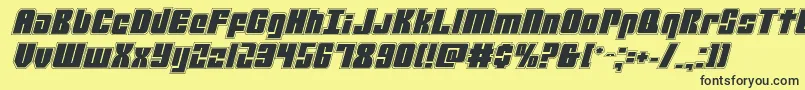 mobileinfantryacadital Font – Black Fonts on Yellow Background