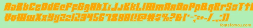 mobileinfantryacadital Font – Orange Fonts on Green Background