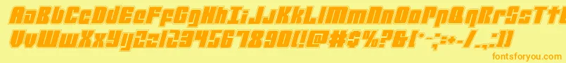 mobileinfantryacadital Font – Orange Fonts on Yellow Background