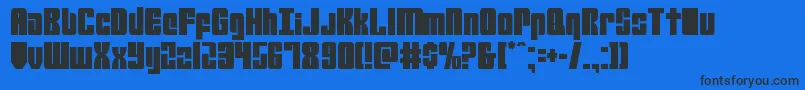 Шрифт mobileinfantrycond – чёрные шрифты на синем фоне