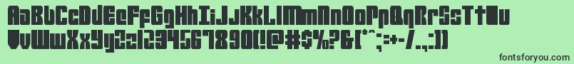 mobileinfantrycond-Schriftart – Schwarze Schriften auf grünem Hintergrund