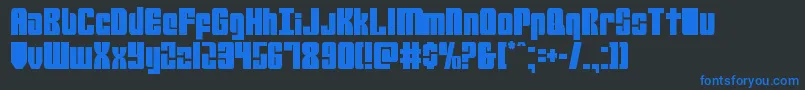 mobileinfantrycond Font – Blue Fonts on Black Background