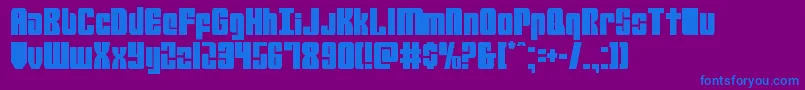 mobileinfantrycond Font – Blue Fonts on Purple Background