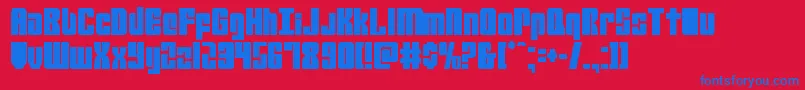 フォントmobileinfantrycond – 赤い背景に青い文字