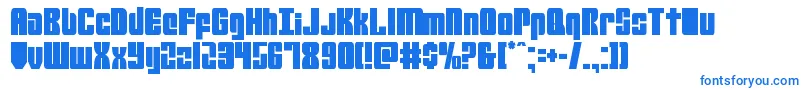 フォントmobileinfantrycond – 白い背景に青い文字